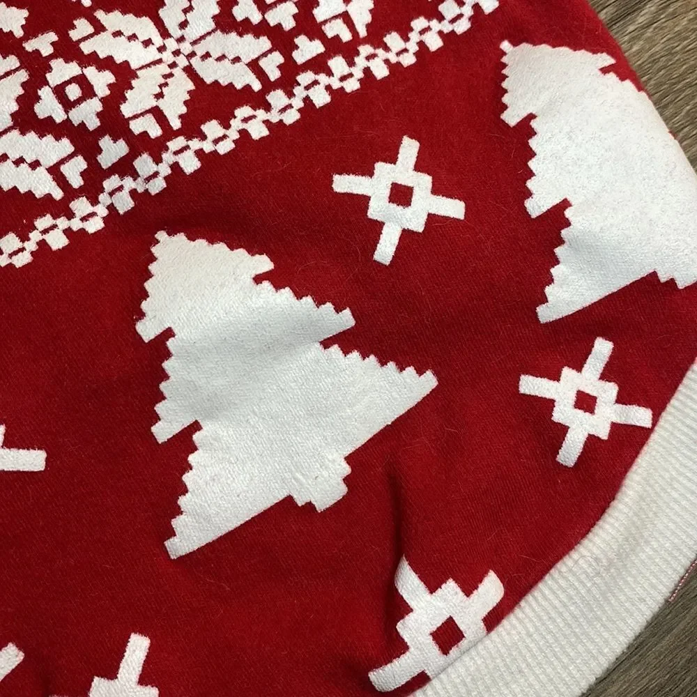 Christmas Printed Snowflake Hearts Dog Shirt